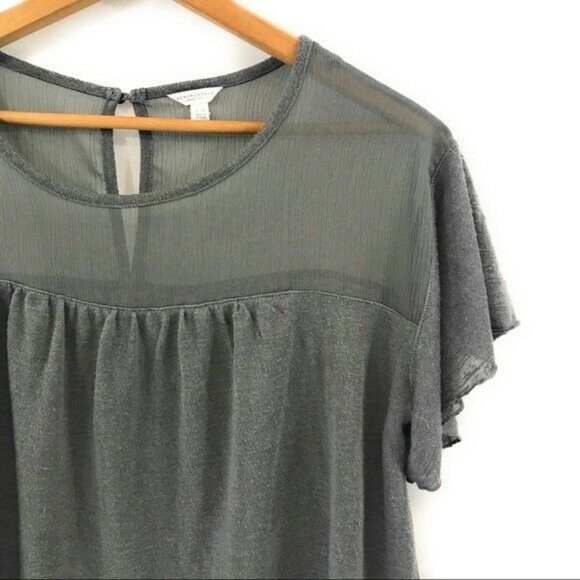 (Sold)Aeropostale Womens Gray Short Sleeve Blouse - Picture 2 of 6